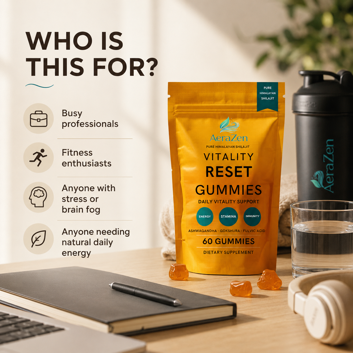 AeraZen Vitality Reset Gummies – Energy, Stamina & Immunity Support